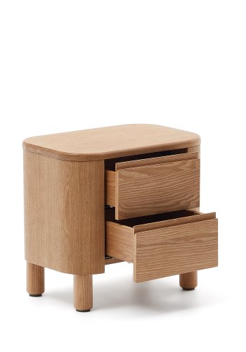 KAVE HOME Salaya sengebord i ask krydsfiner, 55 cm x 50 cm