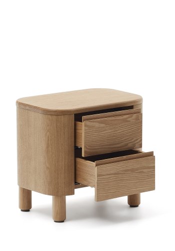 KAVE HOME Salaya sengebord i ask krydsfiner, 55 cm x 50 cm