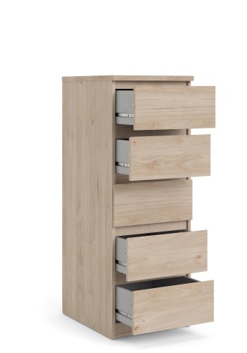 TVILUM Naia Kommode, m. 5 skuffer - Jackson Hickory natur spnplade