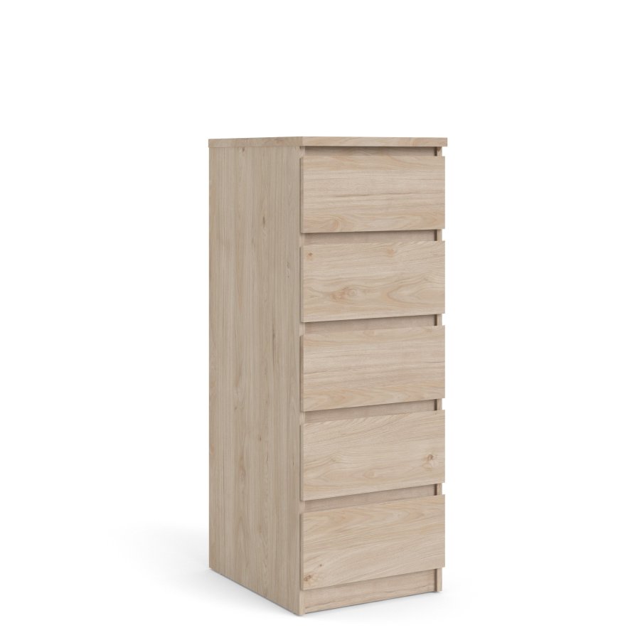 TVILUM Naia Kommode, m. 5 skuffer - Jackson Hickory natur spnplade