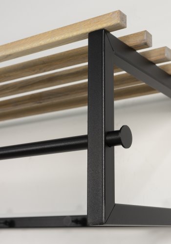 SPINDER DESIGN Rizzoli XL hattehylde, m. 10 knager og 1 bjlestang - natur eg og sort stl