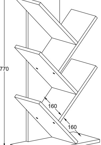 VCM-Nulis L reol, m. 6 bne rum - hvid tr