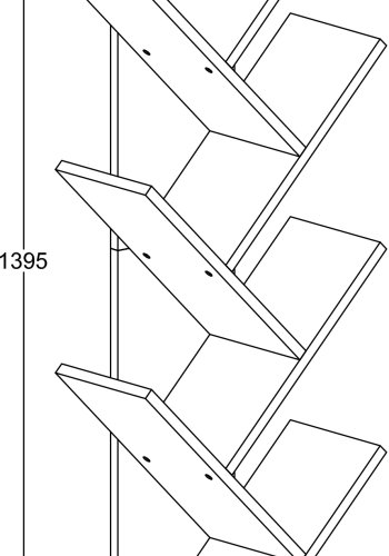 VCM-Nulis XL reol, m. 10 bne rum - hvid tr