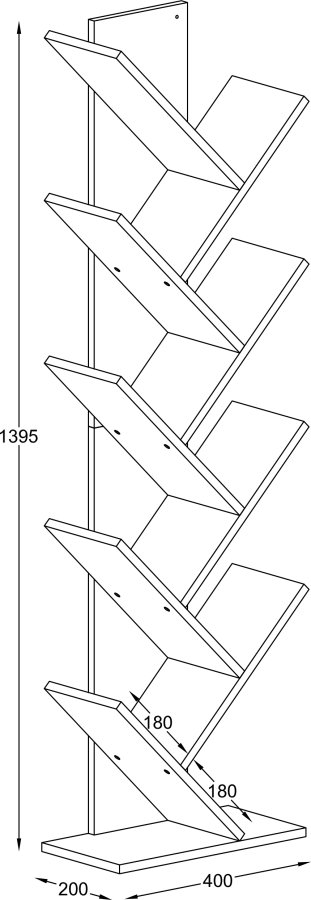 VCM-Nulis XL reol, m. 10 bne rum - antracitgr tr