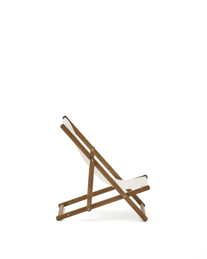 KAVE HOME Adredna liggestol til brn, foldbar - beige polyester og akacietr