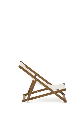 KAVE HOME Adredna liggestol til brn, foldbar - beige polyester og akacietr