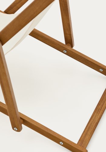 KAVE HOME Adredna liggestol til brn, foldbar - beige polyester og akacietr