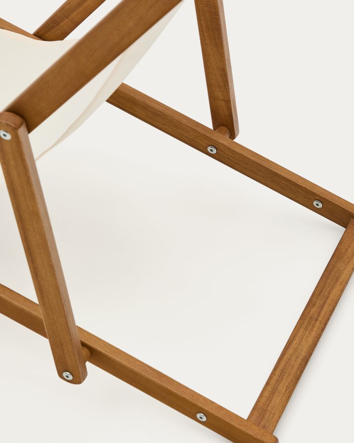 KAVE HOME Adredna liggestol til brn, foldbar - beige polyester og akacietr