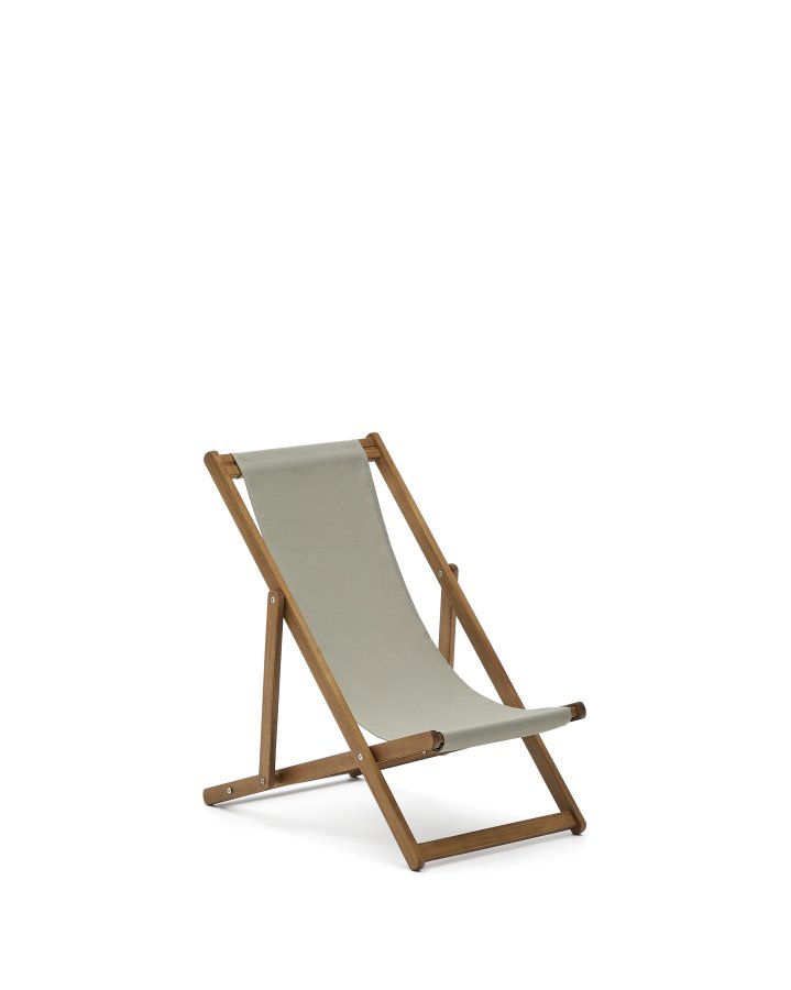 KAVE HOME Adredna liggestol til brn, foldbar - grn polyester og akacietr