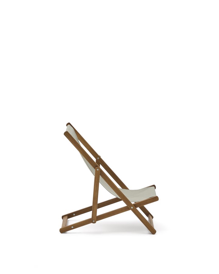 KAVE HOME Adredna liggestol til brn, foldbar - grn polyester og akacietr