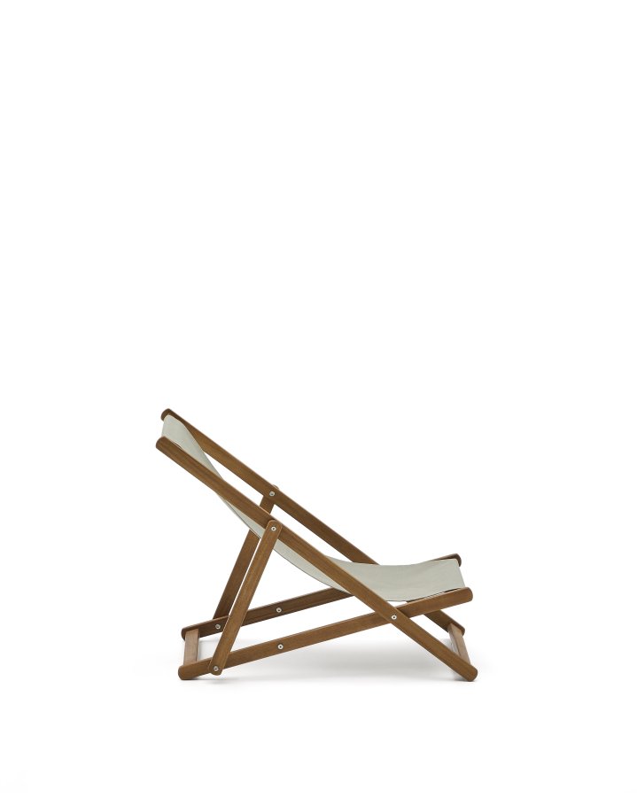 KAVE HOME Adredna liggestol til brn, foldbar - grn polyester og akacietr