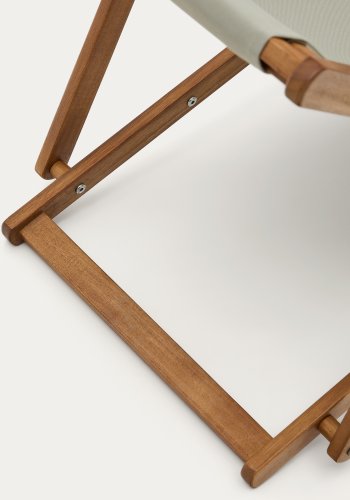 KAVE HOME Adredna liggestol til brn, foldbar - grn polyester og akacietr