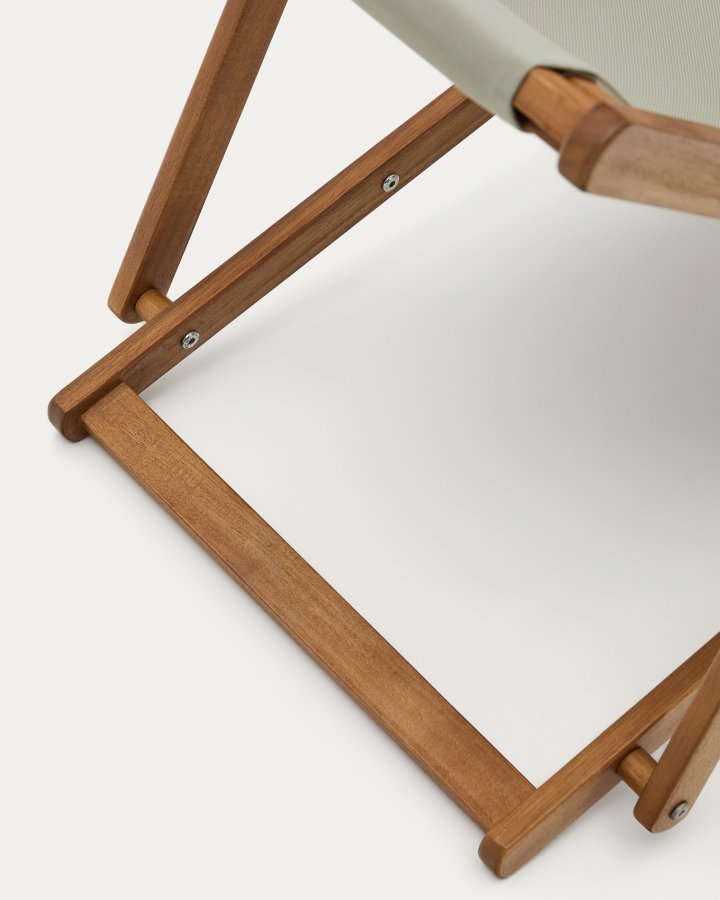 KAVE HOME Adredna liggestol til brn, foldbar - grn polyester og akacietr