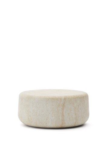 KAVE HOME Drasi cement sofabord med travertineffekt finish 90 cm