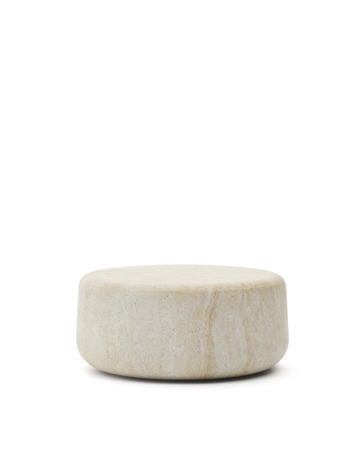 KAVE HOME Drasi cement sofabord med travertineffekt finish 90 cm