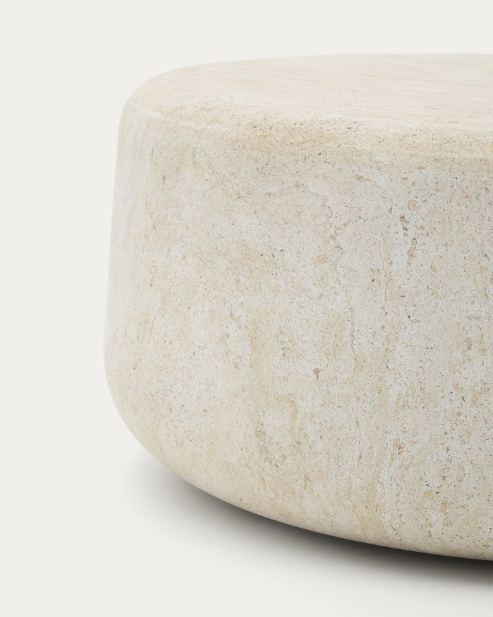 KAVE HOME Drasi cement sofabord med travertineffekt finish 90 cm