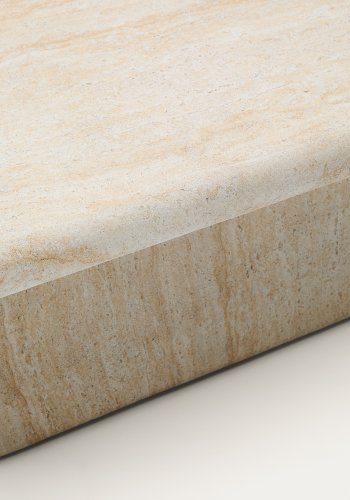 KAVE HOME Drasi sofabord i cement med travertin-effekt finish 140 x 70 cm