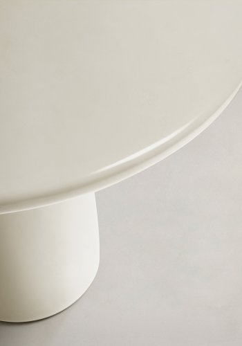 KAVE HOME Albanella sofabord, rund - blank hvid cement (65)