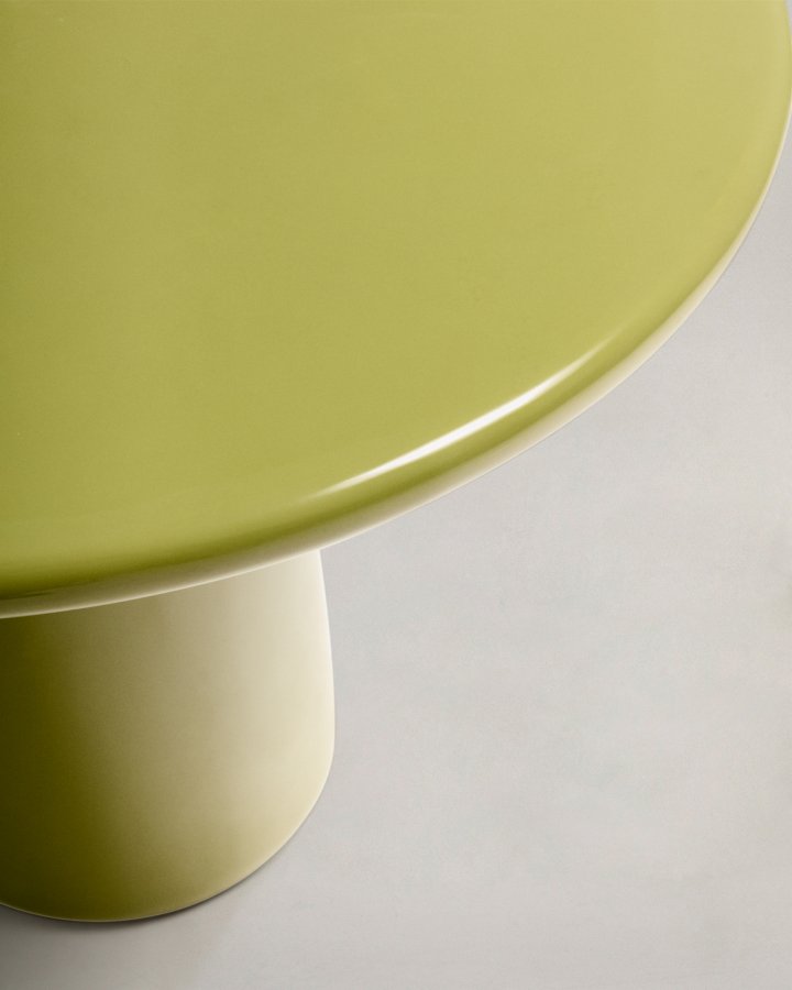 KAVE HOME Albanella sofabord, rund - blank grn cement (65)