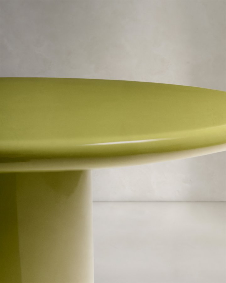 KAVE HOME Albanella sofabord, rund - blank grn cement (85)