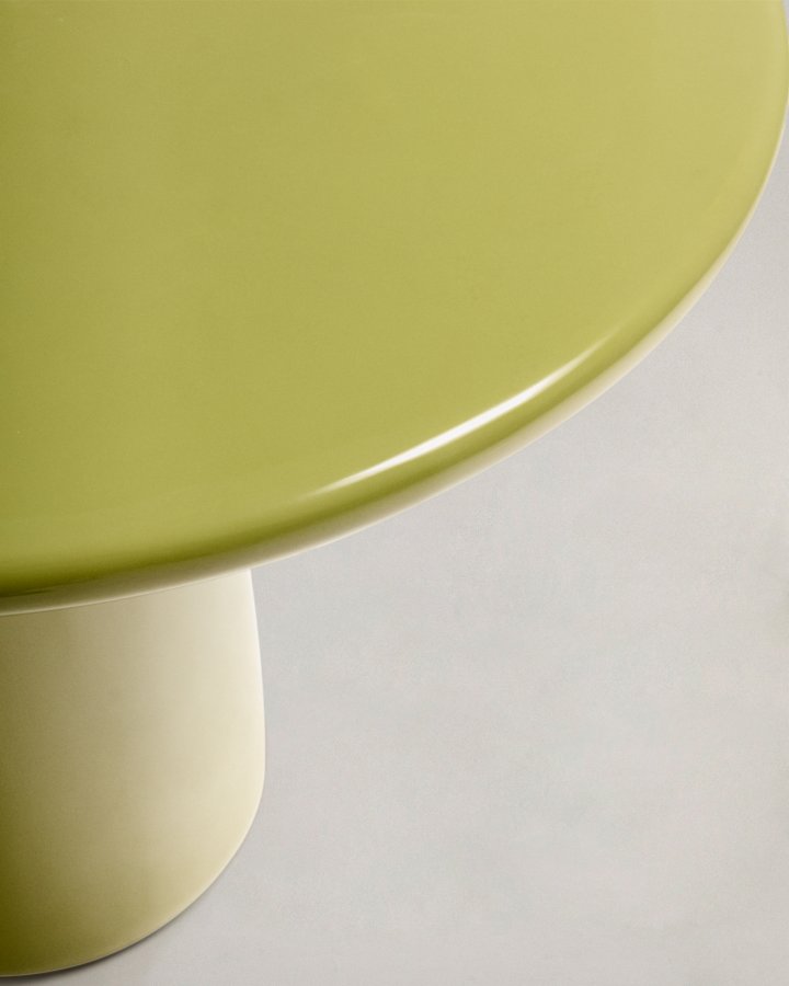 KAVE HOME Albanella sofabord, rund - blank grn cement (85)