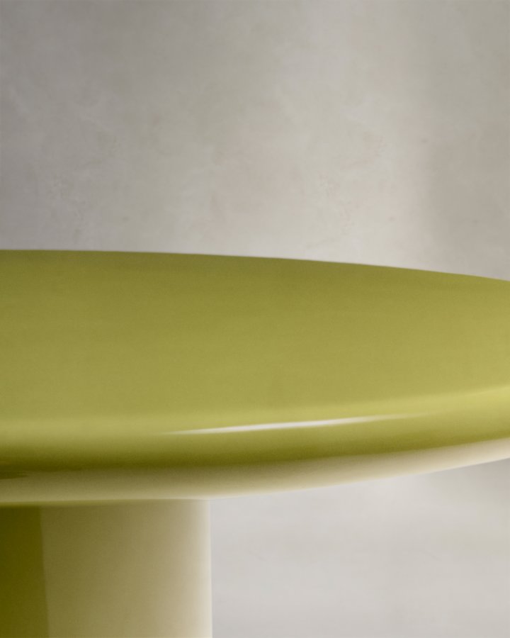 KAVE HOME Albanella sofabord, rund - blank grn cement (110)