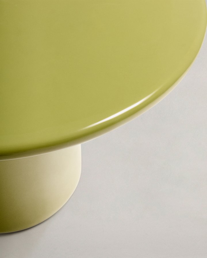 KAVE HOME Albanella sofabord, rund - blank grn cement (110)