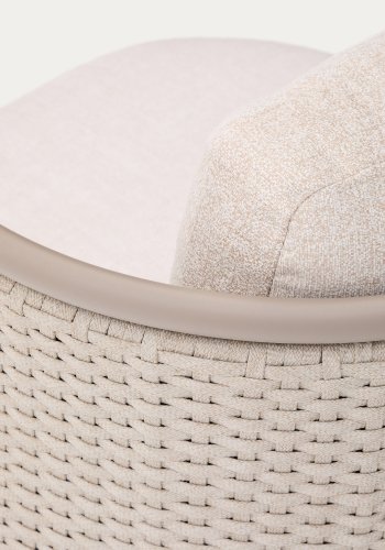 KAVE HOME Sedalis udendrs lnestol i aluminium og taupe tovsnor