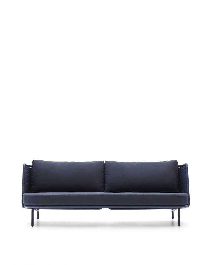 KAVE HOME Sedalis udendrs 3-personers sofa i aluminium og bl tovsnor 210cm