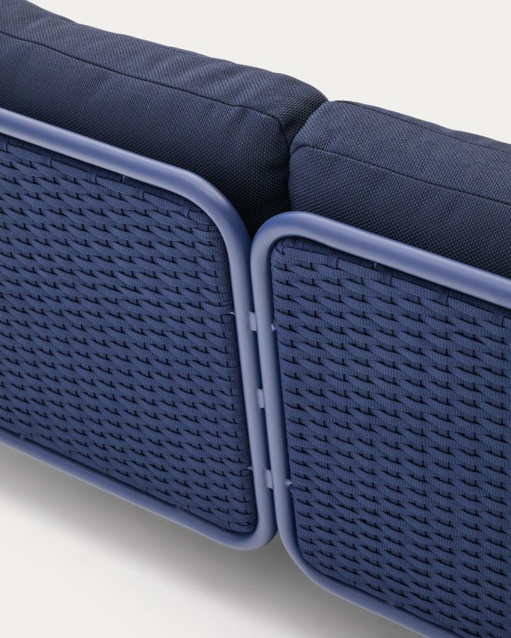 KAVE HOME Sedalis udendrs 3-personers sofa i aluminium og bl tovsnor 210cm