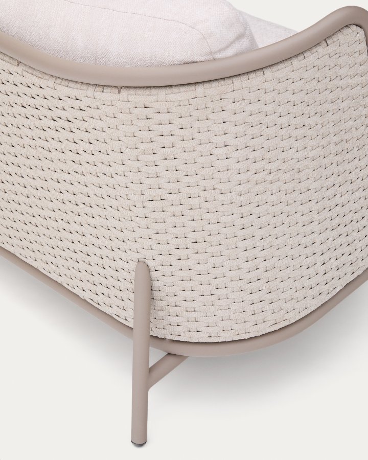 KAVE HOME Sedalis udendrs 3-personers sofa i aluminium og taupe reb 210cm