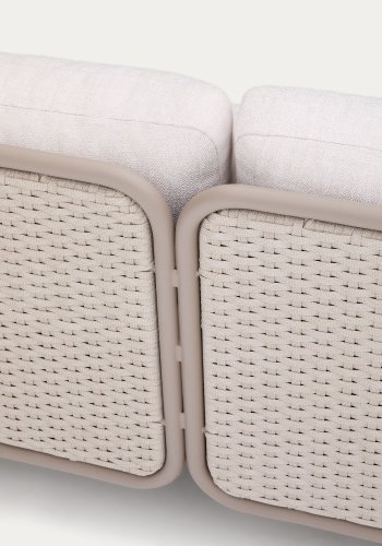 KAVE HOME Sedalis udendrs 3-personers sofa i aluminium og taupe reb 210cm