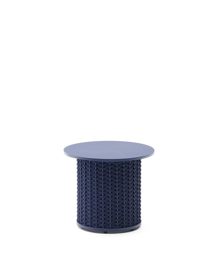 KAVE HOME Sedalis udendrs sidebord i aluminium og bl tovsnor Ã˜50cm