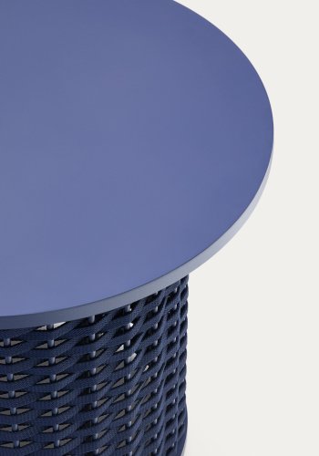 KAVE HOME Sedalis udendrs sidebord i aluminium og bl tovsnor Ã˜50cm