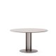 KAVE HOME Sedalis rundt udendrs bord i stl med taupe aluminiumsplade Ã˜120cm