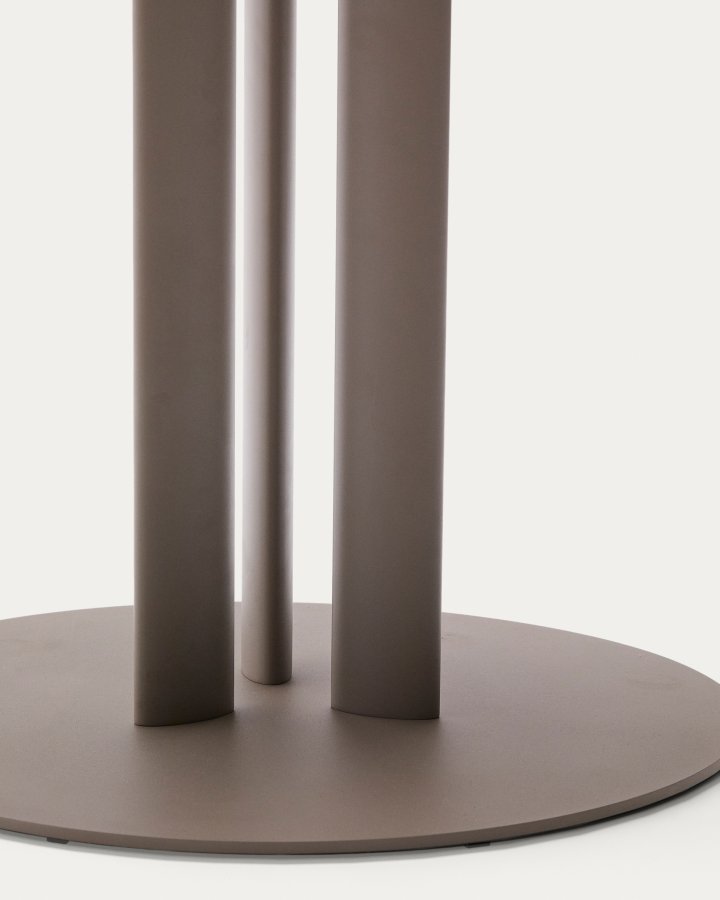 KAVE HOME Sedalis rundt udendrs bord i stl med taupe aluminiumsplade Ã˜120cm