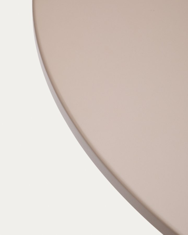 KAVE HOME Sedalis rundt udendrs bord i stl med taupe aluminiumsplade Ã˜120cm