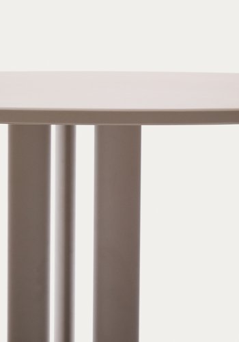 KAVE HOME Sedalis rundt udendrs bord i stl med taupe aluminiumsplade Ã˜80cm