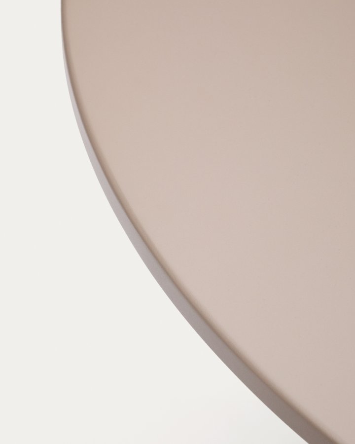 KAVE HOME Sedalis rundt udendrs bord i stl med taupe aluminiumsplade Ã˜80cm