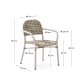 KAVE HOME Tuccia havestol, m. armln - beige/grn syntetisk rattan og beige aluminium