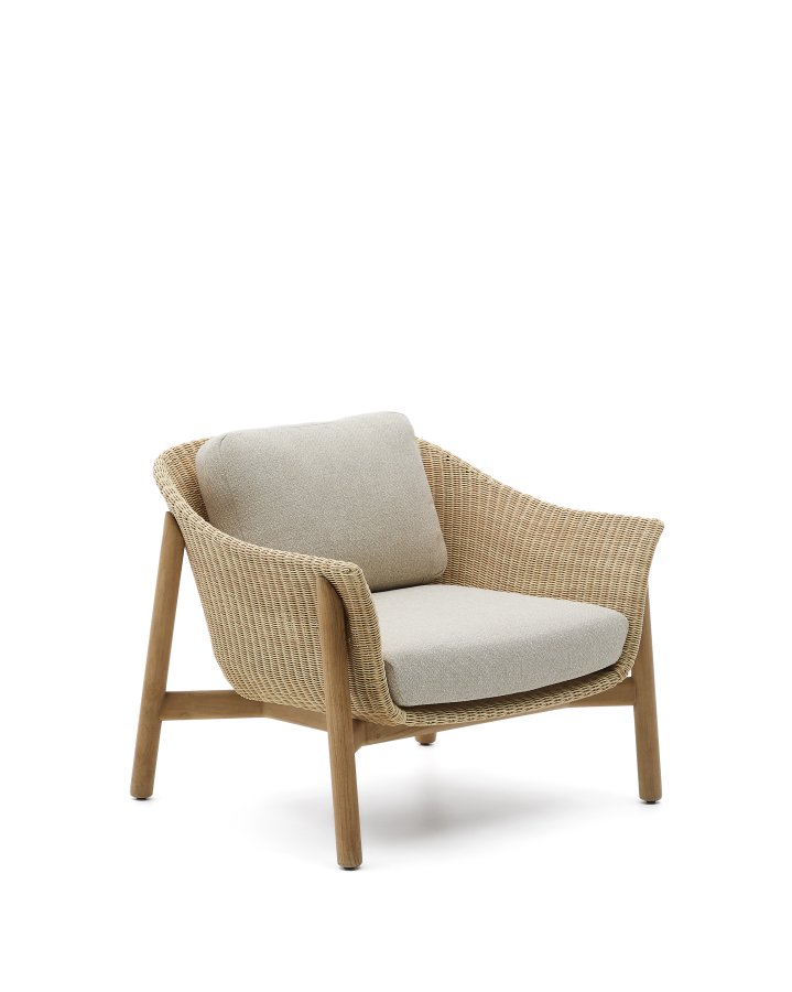 KAVE HOME Galea lnestol i FSC 100% massivt teaktr og syntetisk rattan