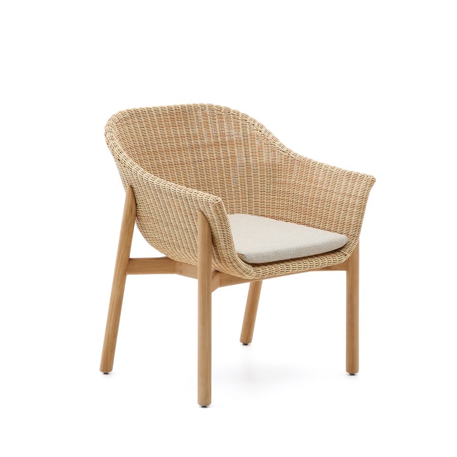 KAVE HOME Galea stol i FSC 100% massivt teaktr og syntetisk rattan