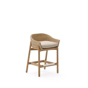 KAVE HOME Galea skammel i FSC 100% massivt teaktr og syntetisk rattan 65cm