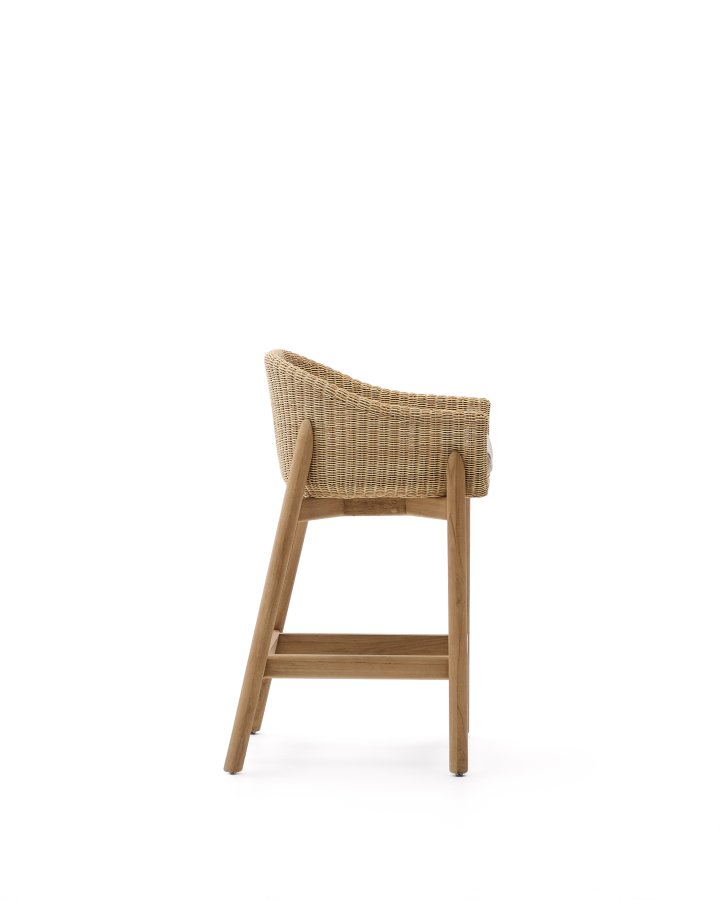 KAVE HOME Galea skammel i FSC 100% massivt teaktr og syntetisk rattan 65cm