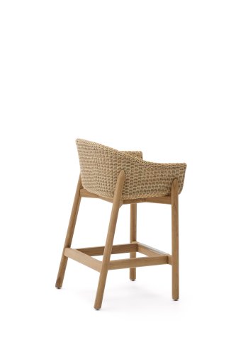 KAVE HOME Galea skammel i FSC 100% massivt teaktr og syntetisk rattan 65cm