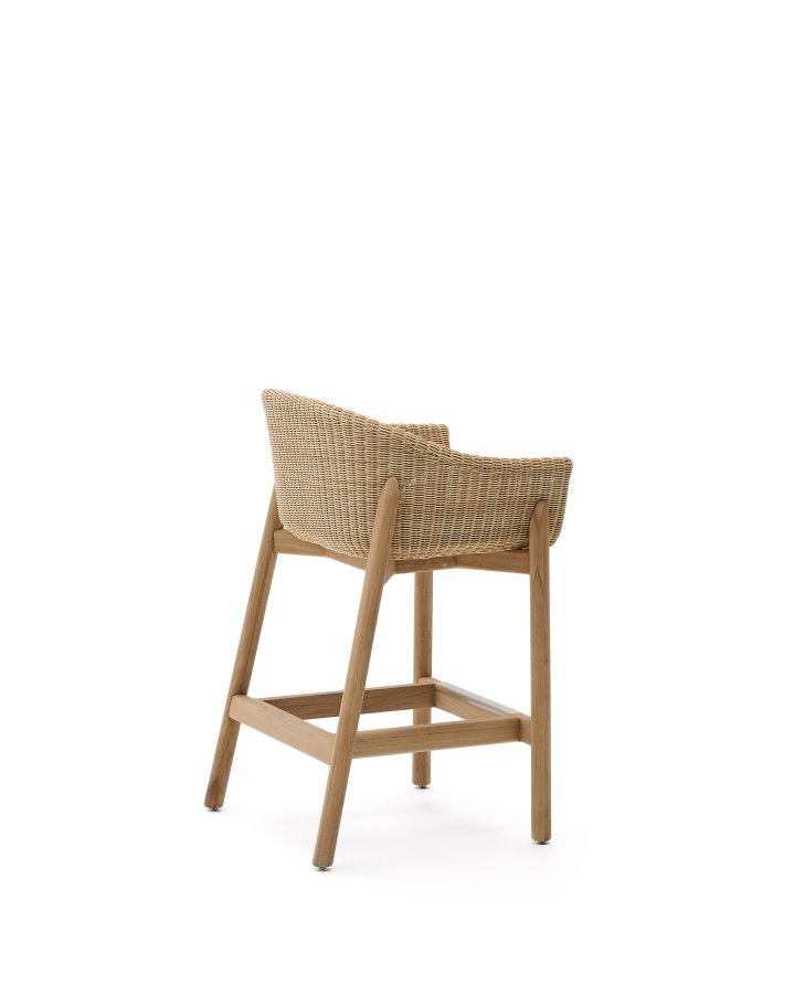KAVE HOME Galea skammel i FSC 100% massivt teaktr og syntetisk rattan 65cm