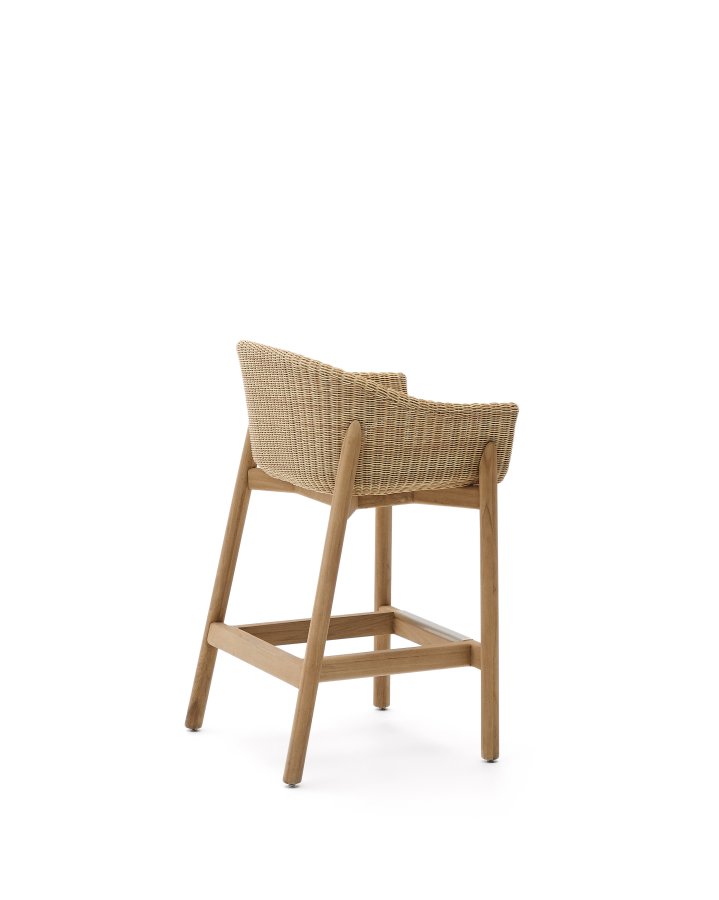 KAVE HOME Galea skammel i FSC 100% massivt teaktr og syntetisk rattan 75cm