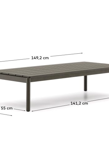 KAVE HOME Sorells udendrs sofabord, rektangulr - grn aluminium (63x144,6)