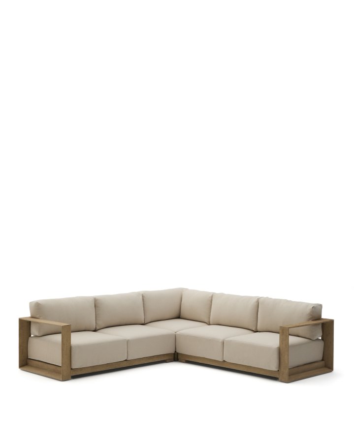 KAVE HOME Ambra 5-pers. udendrs havehjrnesofa, m. aftagelige hynder - akacietr (248cm)