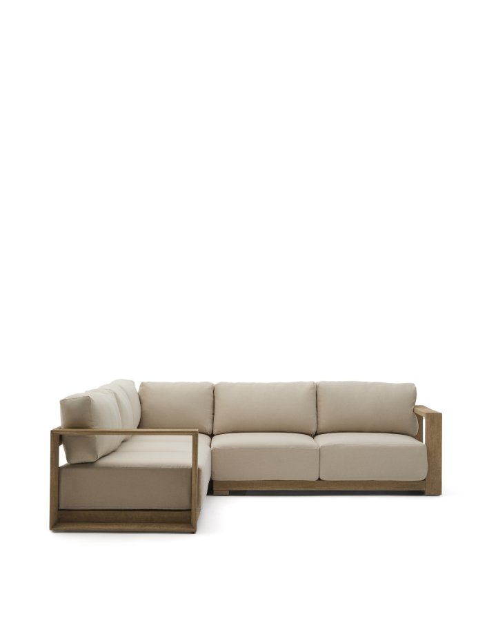 KAVE HOME Ambra 5-pers. udendrs havehjrnesofa, m. aftagelige hynder - akacietr (248cm)